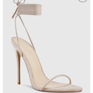FEMME LOS ANGELES barely there laced up heel nude